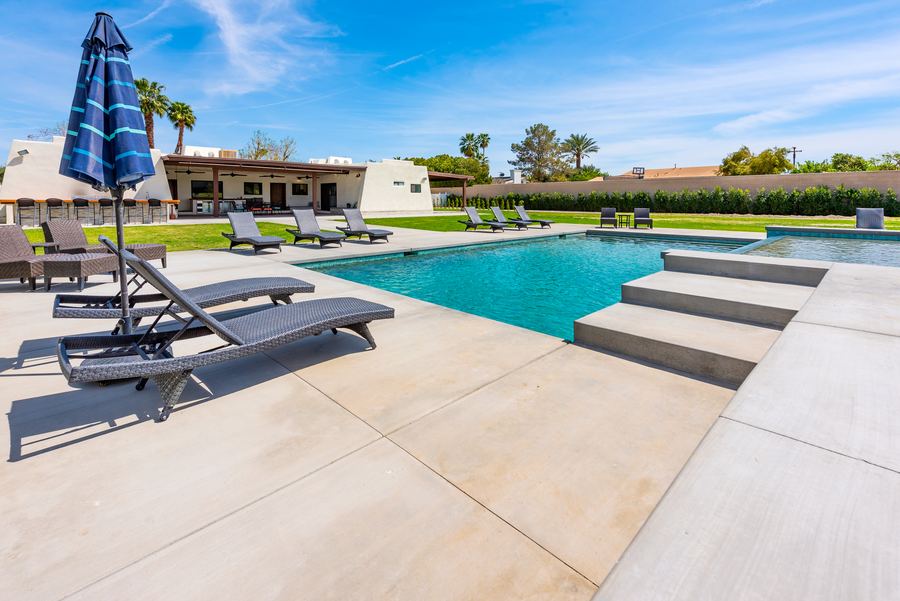 Pool steps and loungers